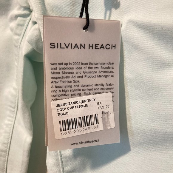 Silvian Heach women's size 25 super slim stretch BRITNEY light aqua jeans 25x29 - Picture 6 of 8